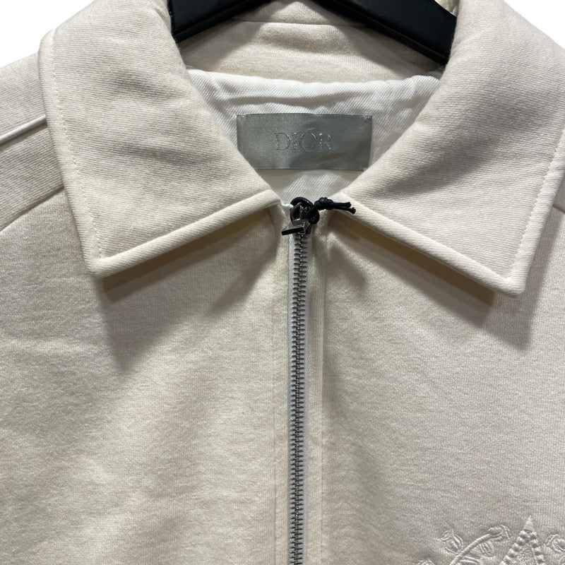クリスチャン・ディオール Christian Dior ロゴ刺繍スウェットブルゾン 243J432A0802 クリーム コットン メンズ ブルゾン