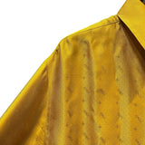 フェンディ FENDI マイクロロゴ総柄長袖シャツ FS0808 イエロー シルク メンズ 長袖シャツ