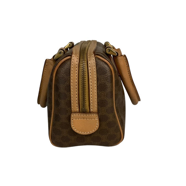 セリーヌ CELINE マカダムミニボストンバッグ ブラウン PVC レディース ハンドバッグ