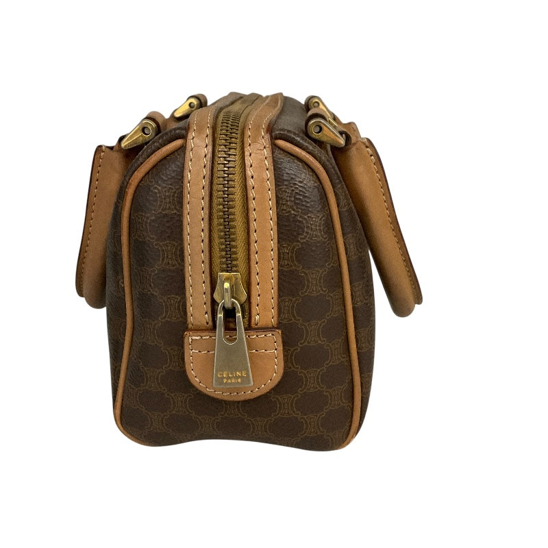 セリーヌ CELINE マカダムミニボストンバッグ ブラウン PVC レディース ハンドバッグ