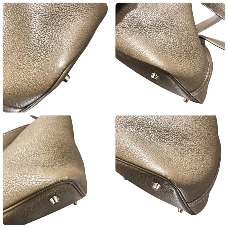 エルメス HERMES ピコタンロックMM Z刻印 エトゥープ×シルバー金具 トリヨンクレマンス レディース ハンドバッグ