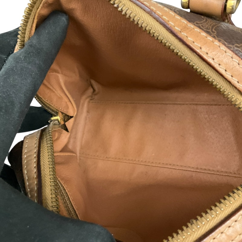 セリーヌ CELINE マカダムミニボストンバッグ ブラウン PVC レディース ハンドバッグ