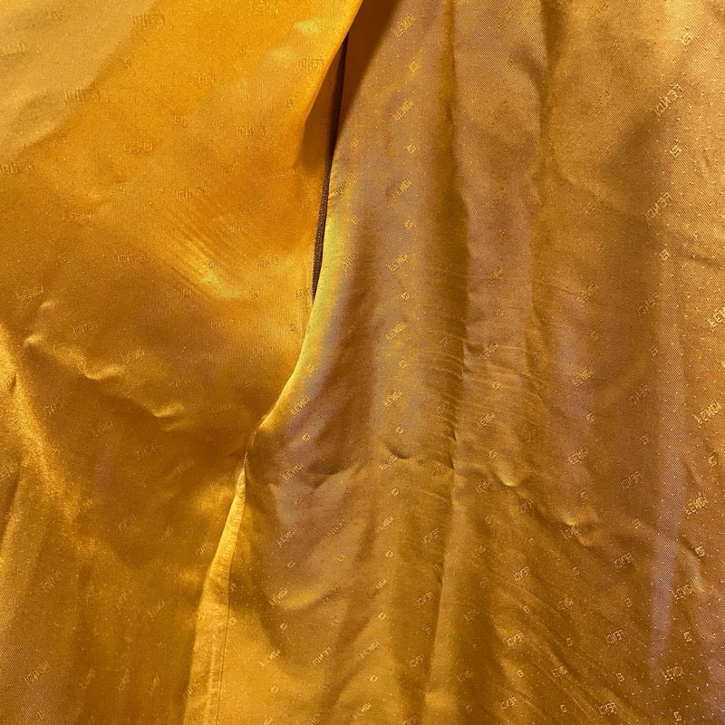 フェンディ FENDI マイクロロゴ総柄長袖シャツ FS0808 イエロー シルク メンズ 長袖シャツ