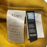 フェンディ FENDI マイクロロゴ総柄長袖シャツ FS0808 イエロー シルク メンズ 長袖シャツ