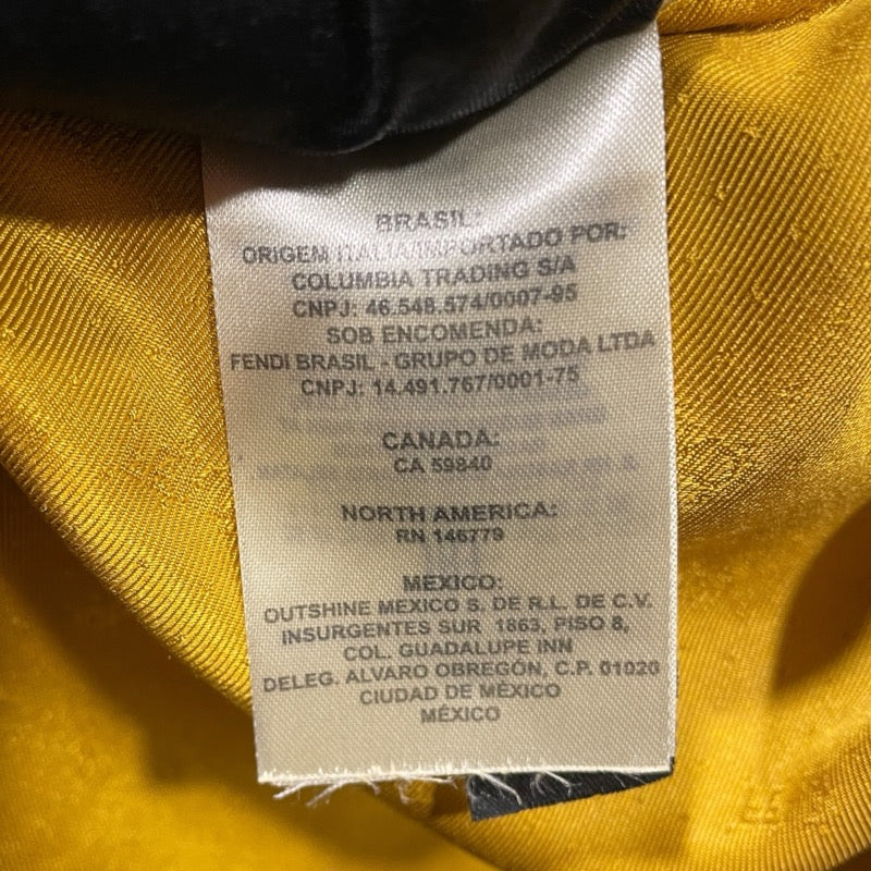 フェンディ FENDI マイクロロゴ総柄長袖シャツ FS0808 イエロー シルク メンズ 長袖シャツ