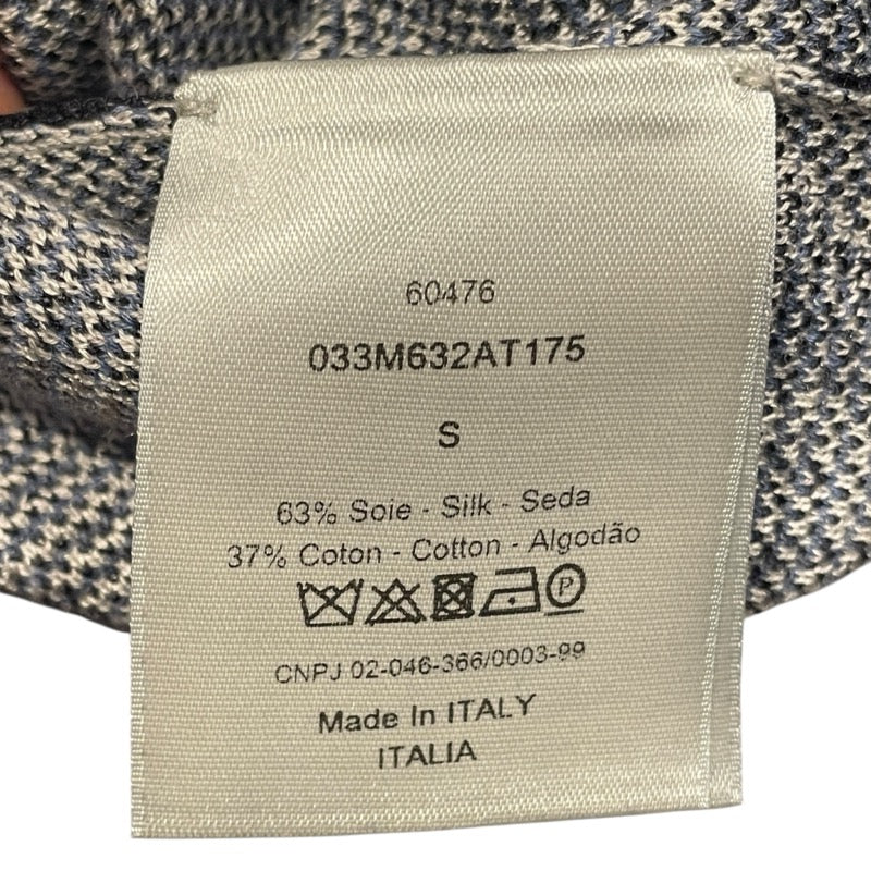 クリスチャン・ディオール Christian Dior x SHAWN STUSSY 総柄ニットTシャツ グレー シルク メンズ 半袖Ｔシャツ