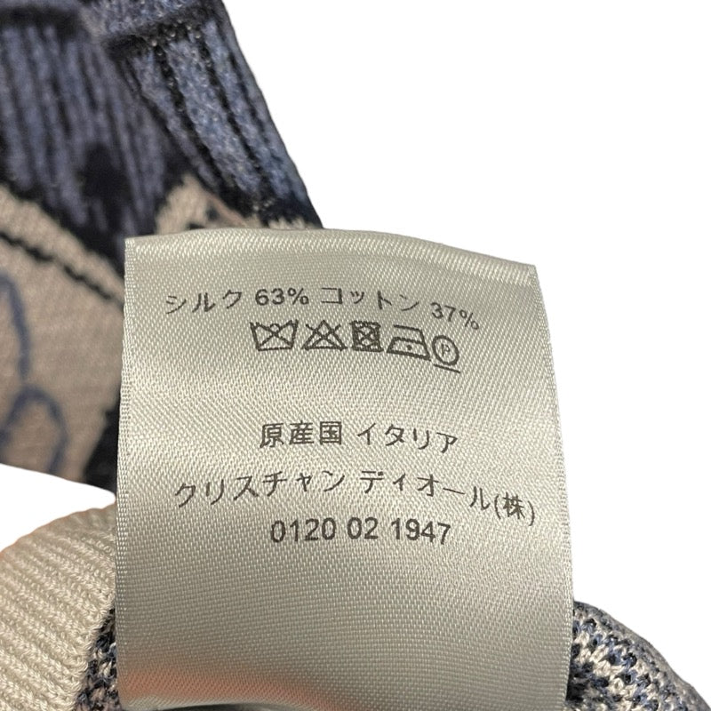 クリスチャン・ディオール Christian Dior x SHAWN STUSSY 総柄ニットTシャツ グレー シルク メンズ 半袖Ｔシャツ
