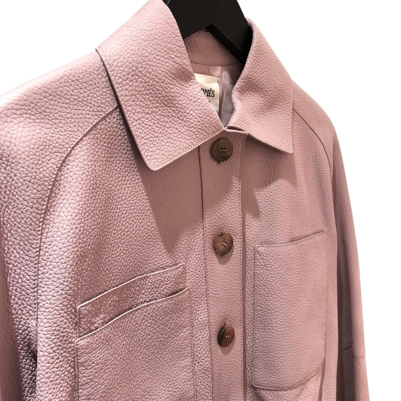 エルメス HERMES ディアスキンレザージャケット サイズ34 3E1202D1 