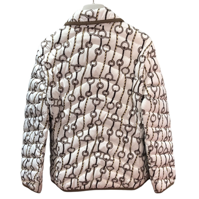 エルメス HERMES 総柄キルティングダウンジャケット ホワイト ナイロン レディース ダウンジャケット