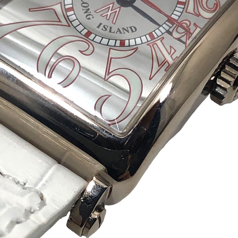 フランク・ミュラー FRANCK MULLER ロングアイランド マーカス 25本限定 900QZ シルバー SS/レザーストラップ レディース 腕時計