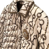 エルメス HERMES 総柄キルティングダウンジャケット ホワイト ナイロン レディース ダウンジャケット