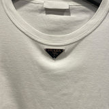 プラダ PRADA トライアングルロゴTシャツ UJN824 ホワイト コットン メンズ 半袖Ｔシャツ