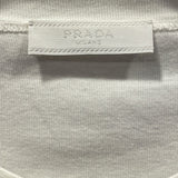プラダ PRADA トライアングルロゴTシャツ UJN824 ホワイト コットン メンズ 半袖Ｔシャツ