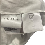 プラダ PRADA トライアングルロゴTシャツ UJN824 ホワイト コットン メンズ 半袖Ｔシャツ