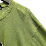 ルイ・ヴィトン LOUIS VUITTON ドッグロゴ半袖ニットシャツ HSN14W グリーン コットン メンズ 半袖シャツ