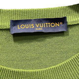 ルイ・ヴィトン LOUIS VUITTON ドッグロゴ半袖ニットシャツ HSN14W グリーン コットン メンズ 半袖シャツ
