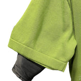 ルイ・ヴィトン LOUIS VUITTON ドッグロゴ半袖ニットシャツ HSN14W グリーン コットン メンズ 半袖シャツ