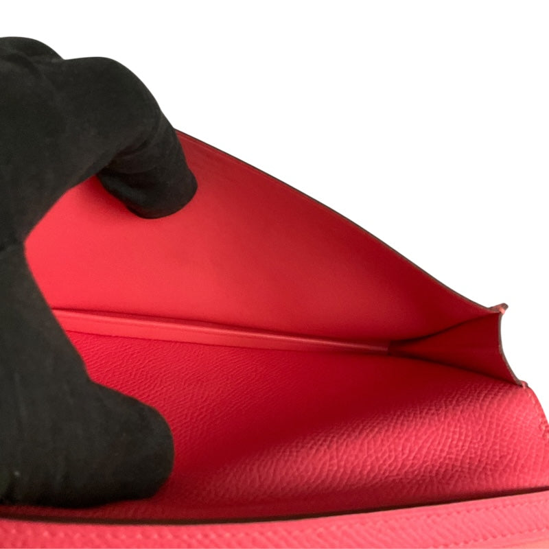 エルメス HERMES ベアンスフレ Y刻印 ピンク エプソン レディース 長財布