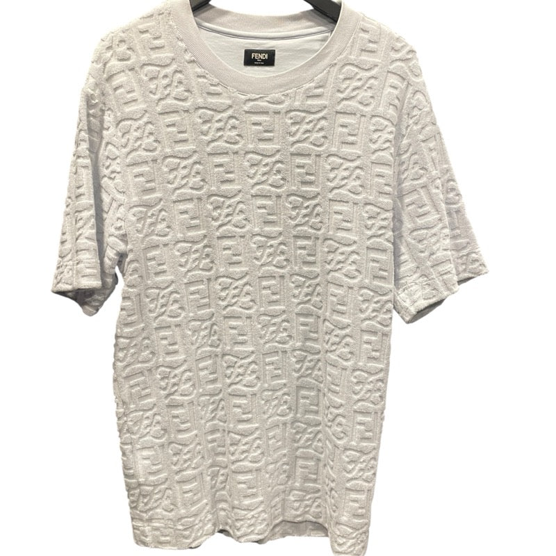 フェンディ FENDI FF総柄テリーコットンTシャツ FY0936 ブルー コットン メンズ 半袖Ｔシャツ