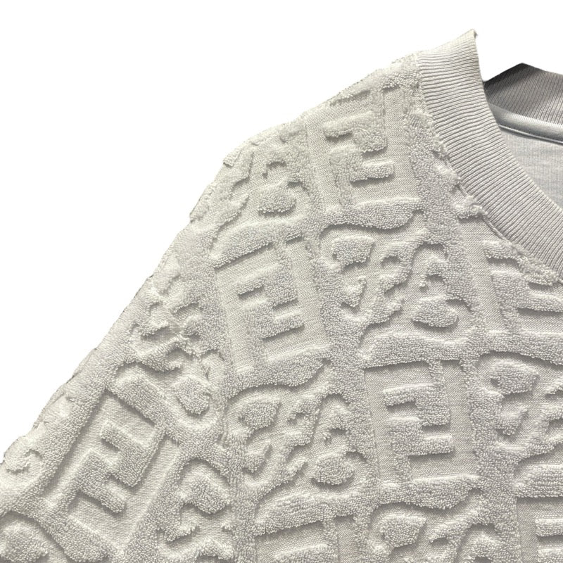 フェンディ FENDI FF総柄テリーコットンTシャツ FY0936 ブルー コットン メンズ 半袖Ｔシャツ