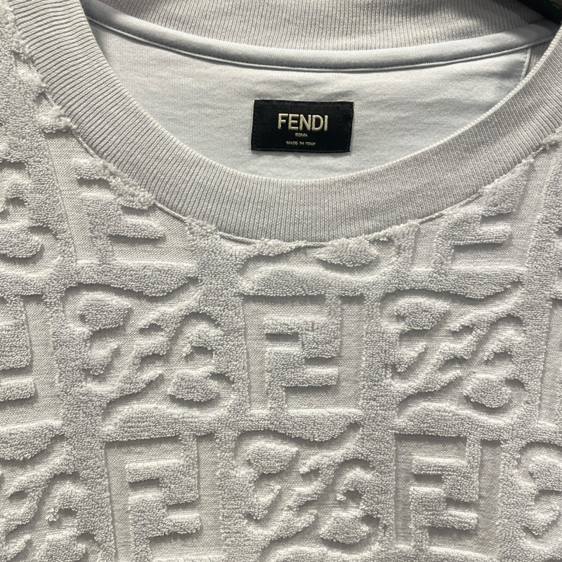 フェンディ FENDI FF総柄テリーコットンTシャツ FY0936 ブルー コットン メンズ 半袖Ｔシャツ