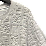 フェンディ FENDI FF総柄テリーコットンTシャツ FY0936 ブルー コットン メンズ 半袖Ｔシャツ