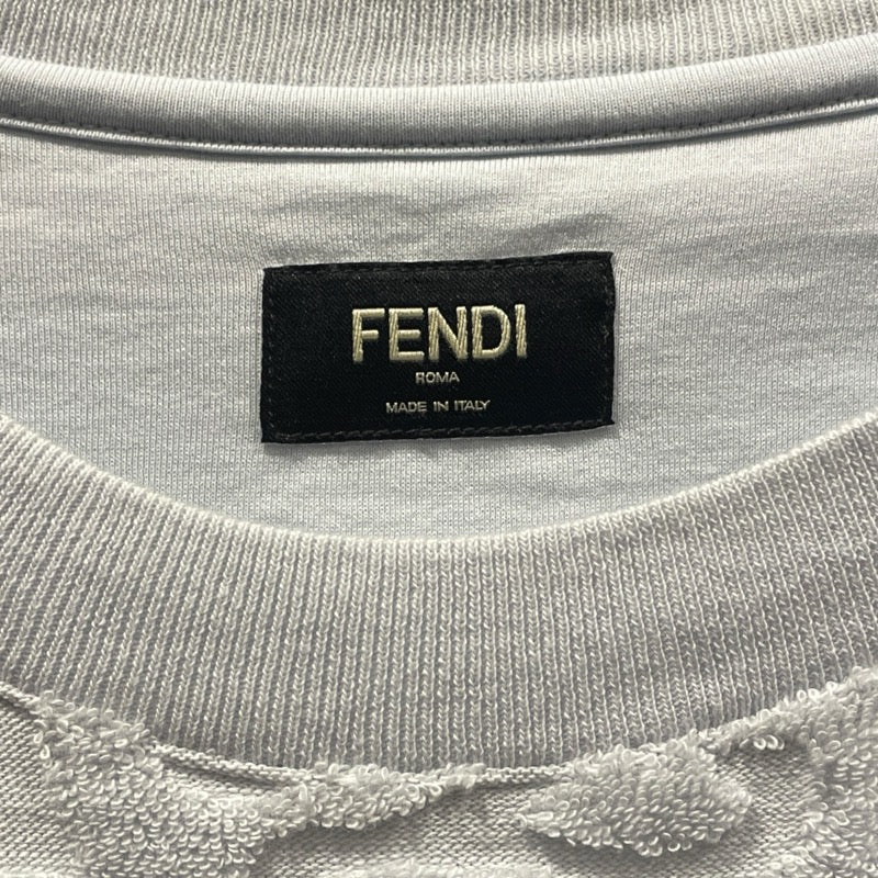 フェンディ FENDI FF総柄テリーコットンTシャツ FY0936 ブルー コットン メンズ 半袖Ｔシャツ