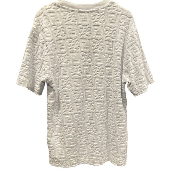 フェンディ FENDI FF総柄テリーコットンTシャツ FY0936 ブルー コットン メンズ 半袖Ｔシャツ
