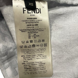 フェンディ FENDI FF総柄テリーコットンTシャツ FY0936 ブルー コットン メンズ 半袖Ｔシャツ