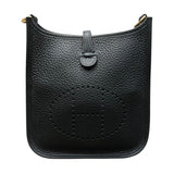 エルメス HERMES エヴリンTPM W刻 ブラック・GD金具 トリヨン レディース ショルダーバッグ