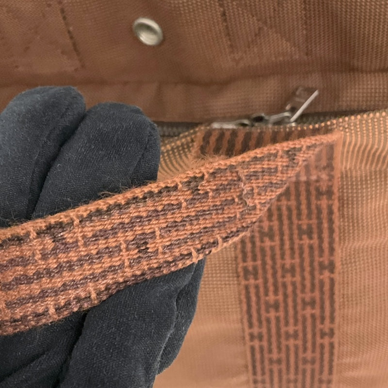 エルメス HERMES エールラインPM ブラウン ナイロンキャンバス ユニセックス ハンドバッグ