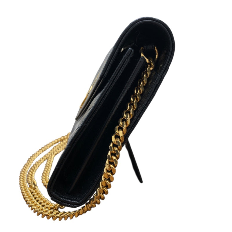 サンローラン SAINT LAURENT ｶｻﾝﾄﾞﾗ ｸﾗｼｯｸ ﾁｪｰﾝｼｮﾙﾀﾞｰﾊﾞｯｸﾞ 277828 ブラック/ゴールド金具 ｸﾞﾚｲﾝｶｰﾌ レディース ショルダーバッグ