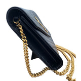 サンローラン SAINT LAURENT ｶｻﾝﾄﾞﾗ ｸﾗｼｯｸ ﾁｪｰﾝｼｮﾙﾀﾞｰﾊﾞｯｸﾞ 277828 ブラック/ゴールド金具 ｸﾞﾚｲﾝｶｰﾌ レディース ショルダーバッグ