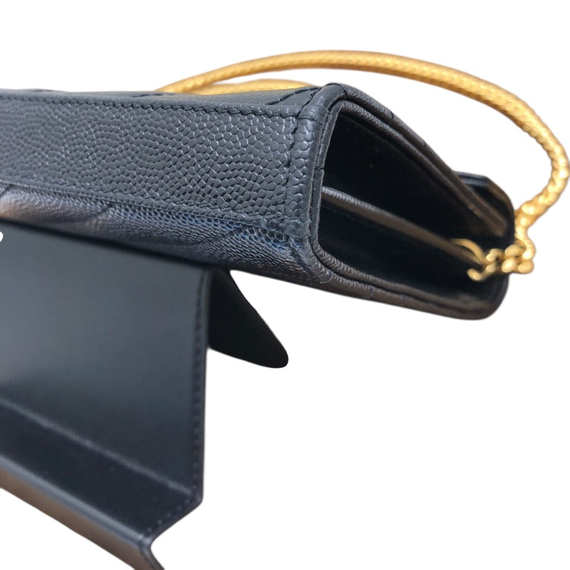 サンローラン SAINT LAURENT ｶｻﾝﾄﾞﾗ ｸﾗｼｯｸ ﾁｪｰﾝｼｮﾙﾀﾞｰﾊﾞｯｸﾞ 277828 ブラック/ゴールド金具 ｸﾞﾚｲﾝｶｰﾌ レディース ショルダーバッグ