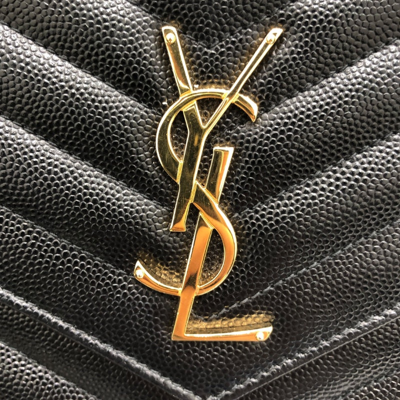 サンローラン SAINT LAURENT ｶｻﾝﾄﾞﾗ ｸﾗｼｯｸ ﾁｪｰﾝｼｮﾙﾀﾞｰﾊﾞｯｸﾞ 277828 ブラック/ゴールド金具 ｸﾞﾚｲﾝｶｰﾌ レディース ショルダーバッグ