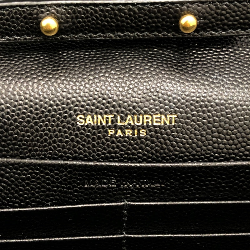 サンローラン SAINT LAURENT ｶｻﾝﾄﾞﾗ ｸﾗｼｯｸ ﾁｪｰﾝｼｮﾙﾀﾞｰﾊﾞｯｸﾞ 277828 ブラック/ゴールド金具 ｸﾞﾚｲﾝｶｰﾌ レディース ショルダーバッグ