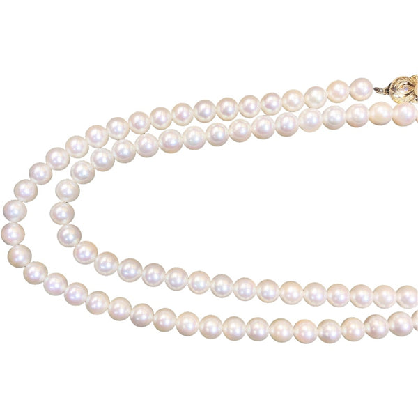 ミキモト MIKIMOTO K14 パールロングネックレス K14ゴールド 585YG ジュエリー