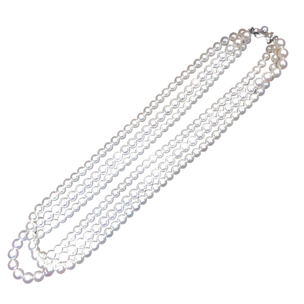 ミキモト MIKIMOTO パールネックレス K18ホワイトゴールド 750WG ジュエリー