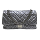 シャネル CHANEL 2.55マトラッセマキシ A37590 シルバー金具 エイジドカーフ レディース ショルダーバッグ