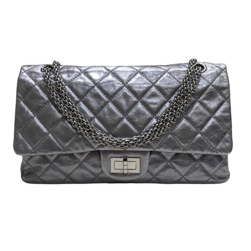 シャネル CHANEL 2.55マトラッセマキシ A37590 シルバー金具 エイジドカーフ レディース ショルダーバッグ