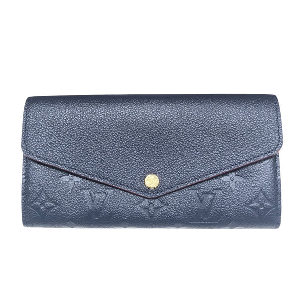 ルイ・ヴィトン LOUIS VUITTON ポルトフォイユ・サラ M62125 ネイビー ゴールド金具 モノグラム・アンプラント レディース 長財布