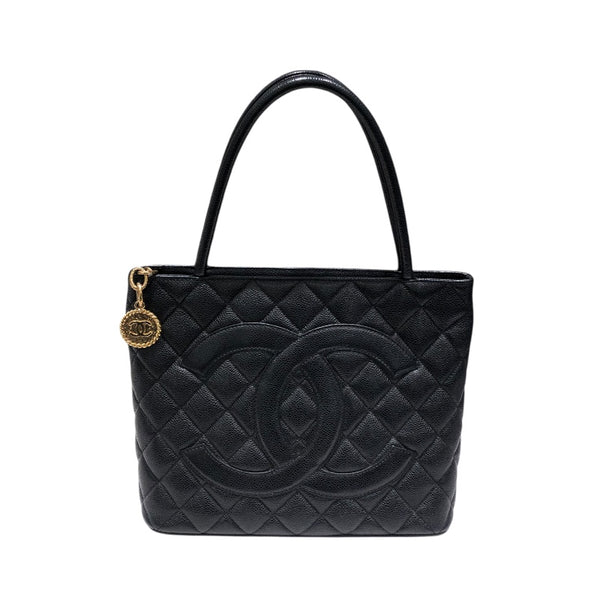 シャネル CHANEL 復刻トート A01804 ブラック キャビア レディース ハンドバッグ