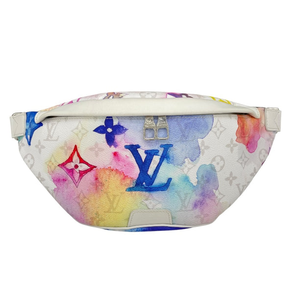 ルイ・ヴィトン LOUIS VUITTON ディスカバリー・バムバッグPM M45759 ホワイト モノグラム・ウォーターカラー メンズ ボディバッグ