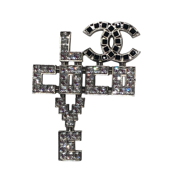 シャネル CHANEL LOVE/COCOブローチ シルバー シルバー/ラインストーン レディース ブローチ