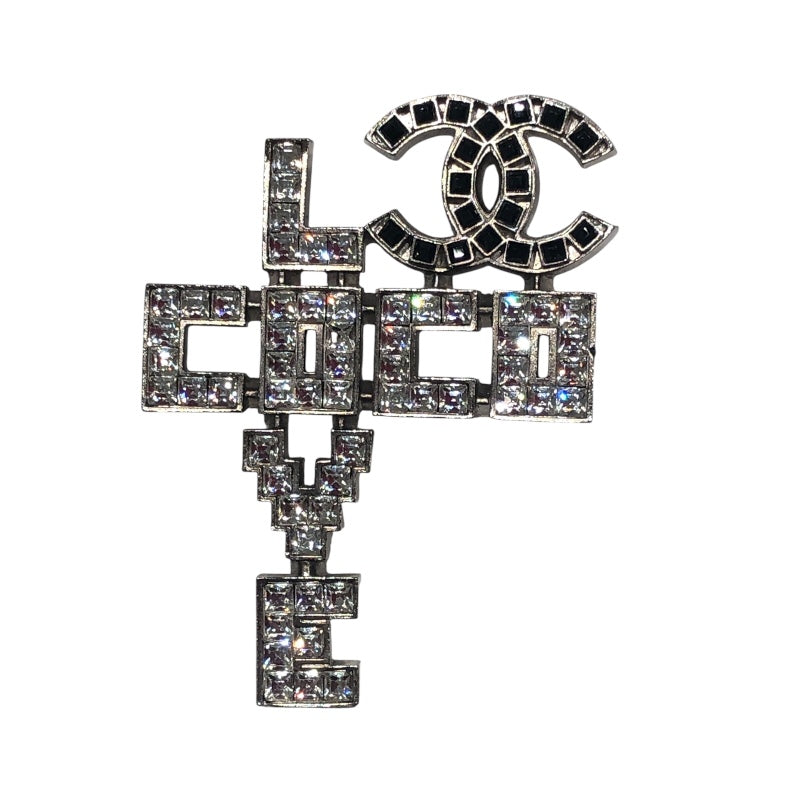 シャネル CHANEL LOVE/COCOブローチ シルバー シルバー/ラインストーン レディース ブローチ