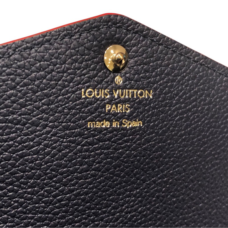 ルイ・ヴィトン LOUIS VUITTON ポルトフォイユ・サラ M62125 ネイビー ゴールド金具 モノグラム・アンプラント レディース 長財布
