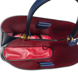 プラダ PRADA パニエハンドバッグ 1BA211 ブルーニュイ GD金具 サファイアーレザー レディース ハンドバッグ