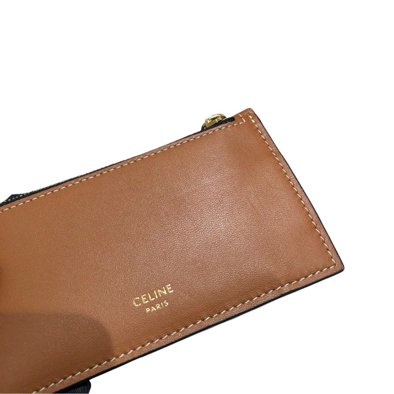 セリーヌ CELINE トリオンフカードコインケース １OB682 ブラウン PVC/レザー レディース カードケース