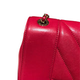 シャネル CHANEL マドモアゼルVステッチチェーンショルダー ピンクパープルGD金具 カーフ レディース ショルダーバッグ