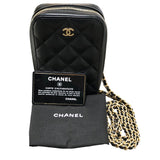 シャネル CHANEL マトラッセ スマホショルダー 27番台 ブラック/ゴールド金具 ラムスキン レディース ショルダーバッグ